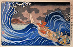 Nichiren calms a storm in Kakuda