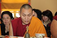 Калмыцкие монахи - студенты Дрепунг Гоманг монастыря провели для земляков большой молебен.