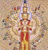 Avalokiteśvara with 1,000 arms, part of the Dazu Rock Carvings at Mount Baoding, Dazu County, Chongqing, China.